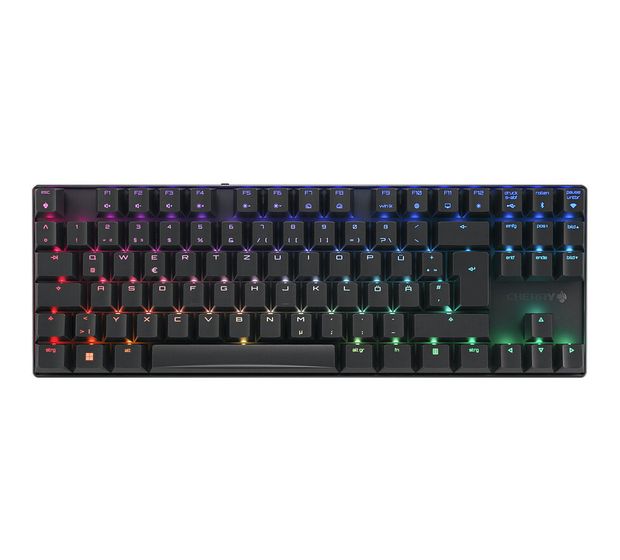 Cherry MX8.2 TKL Wireless RGB RGB-LED Gaming Tastatur USB + RF Wireless + Bluetooth 2.4 GHz  (Schwarz) f&uuml;r 86,99 Euro