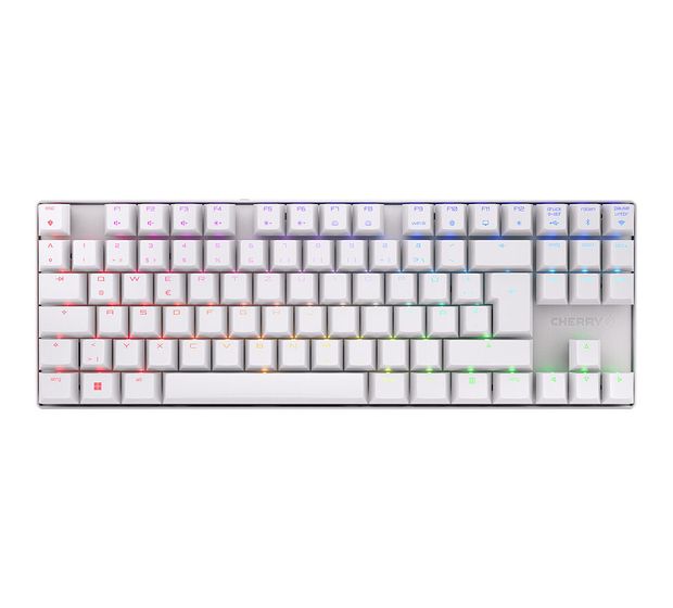 Cherry MX8.2 TKL Wireless RGB RGB-LED Gaming Tastatur USB + RF Wireless + Bluetooth 2.4 GHz  (Weiß) f&uuml;r 74,99 Euro
