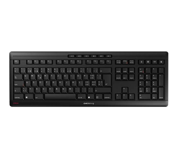 Cherry Stream Universal Tastatur RF kabellos + USB 2.4 - 2.4835 GHz  (Schwarz) f&uuml;r 51,86 Euro