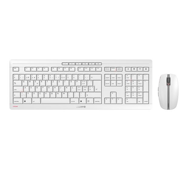 Cherry Stream Desktop Recharge Universal Tastatur RF Wireless 2.4 - 2.4835 GHz  (Grau) f&uuml;r 114,11 Euro