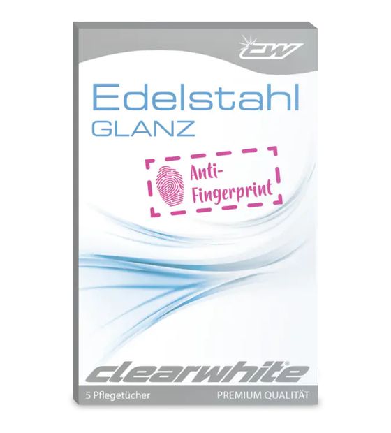 CLEARWHITE Edelstahlglanz, 5 Tücher f&uuml;r 9,99 Euro