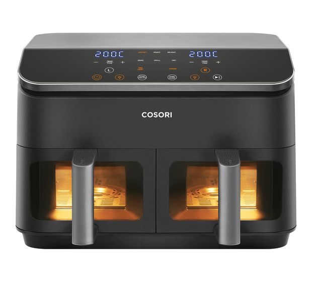 Cosori Dual Basket Chef Edition Doppel Heißluftfritteuse 8,5 l 1750 W  (Schwarz, Silber) f&uuml;r 129,99 Euro