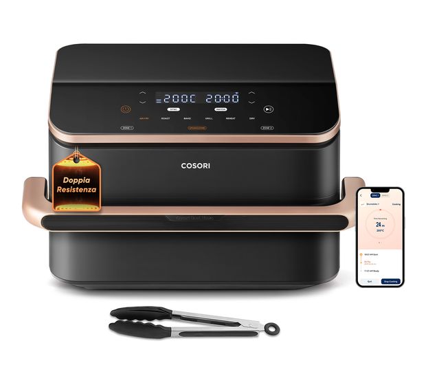 Cosori Dual Blaze Twinfry Chef Edition Doppel Heißluftfritteuse 10 l 2800 W (Dunkles Grau, Roségold) f&uuml;r 198,99 Euro