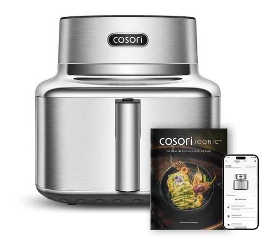 Cosori Iconic Single Heißluftfritteuse 6,2 l 1725 W  (Edelstahl) f&uuml;r 235,99 Euro