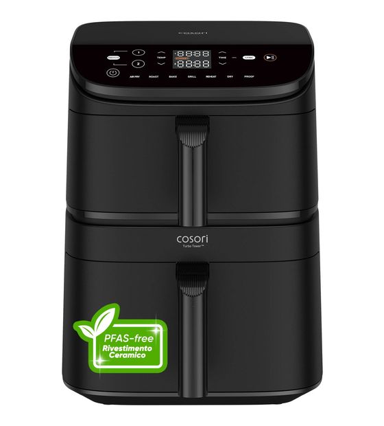 Cosori Turbo Tower Basic Doppel Heißluftfritteuse 10,8 l 2630 W  (Schwarz) f&uuml;r 193,99 Euro