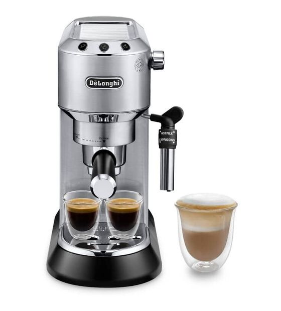 DeLonghi EC685.M Dedica Style Siebträger Kaffeemaschine 1300 W (Schwarz, Metallisch, Silber) f&uuml;r 169,00 Euro