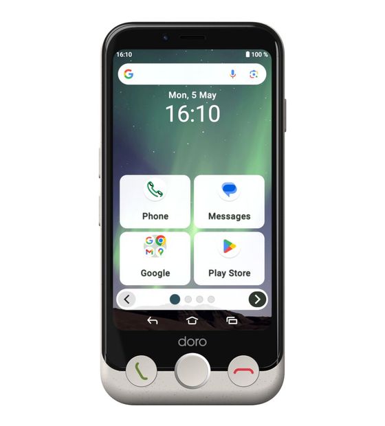 Doro Aurora A10 64 GB 4G Smartphone 11,4 cm (4.5 Zoll) 2,0 GHz Android 13 MP Einzelne Kamera Kamera Dual Sim WiFi 5  (Schwarz, Weiß) f&uuml;r 199,00 Euro