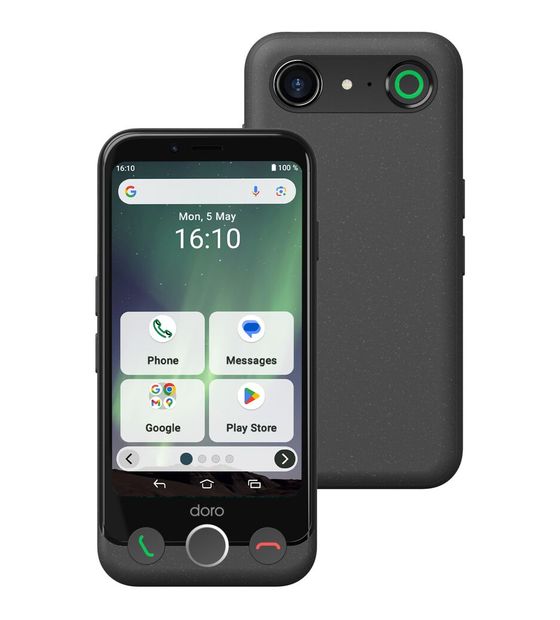 Doro Aurora A10 64 GB 4G Smartphone 11,4 cm (4.5 Zoll) 2,0 GHz Android 13 MP Einzelne Kamera Kamera Dual Sim WiFi 5  (Schwarz) f&uuml;r 271,99 Euro