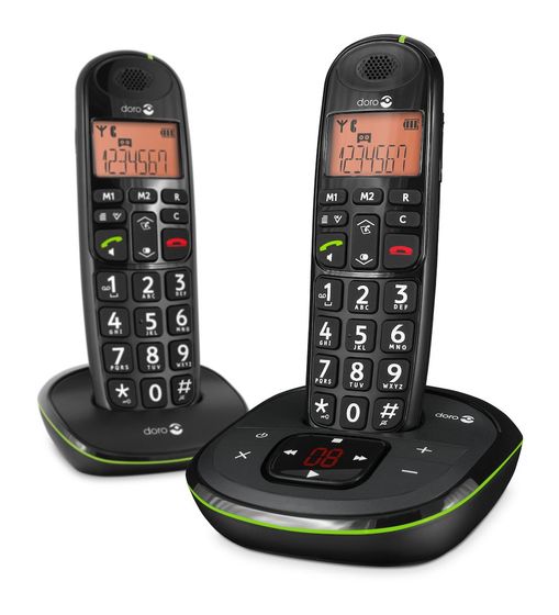 Doro PhoneEasy 105wr Duo DECT-Telefon  (Schwarz) f&uuml;r 62,99 Euro