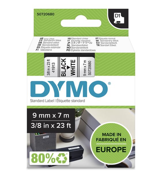 Dymo DYMO Original D1-Etiettenband | 9 mm x 7 m | schwarz auf weiß | selbstklebendes Etikettenband | für LabelManager-Beschriftungsgerät f&uuml;r 20,49 Euro