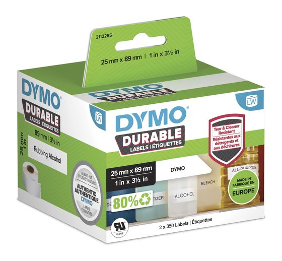 Dymo DYMO Original LabelWriter Hochleistungs-Etiketten | 25 mm x 89 mm | weißes Kunststoff-Etikett | Rolle mit 700 Etiketten | für LabelWriter-Beschriftungsgerät f&uuml;r 100,99 Euro