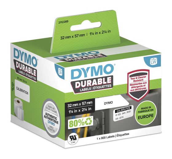 Dymo DYMO Original LabelWriter Hochleistungs-Etiketten | 32 mm x 57 mm | weißes Kunststoff-Etikett | Rolle mit 800 Etiketten | für LabelWriter-Beschriftungsgerät f&uuml;r 131,99 Euro