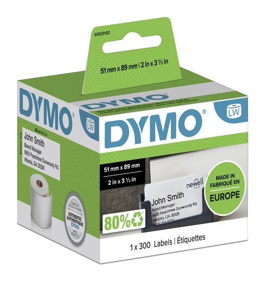 Dymo DYMO Original LabelWriter Namenschilder-Etiketten | 51 mm x 89 mm | Rolle mit 300 Etiketten | selbstklebend | für LabelWriter Etikettendrucker und Beschriftungsgerät f&uuml;r 21,49 Euro
