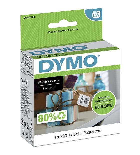 Dymo DYMO Original LabelWriter Mehrzwecketiketten (Klein) | 25 mm x 25 mm | Rolle mit 750 leicht ablösbaren Etiketten | selbstklebend | für LabelWriter Etikettendrucker und Beschriftungsgerät f&uuml;r 19,49 Euro