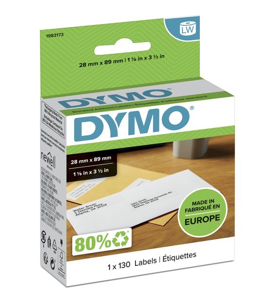 Dymo DYMO Original LabelWriter Adressetiketten | 28 mm x 89 mm | Rolle mit 130 Etiketten | selbstklebend | für LabelWriter Etikettendrucker und Beschriftungsgerät f&uuml;r 11,95 Euro