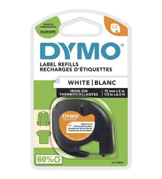 Dymo DYMO Original LetraTag Bügeletiketten | schwarz auf weiß | 12 mm x 2 m | Stoffetikettenband für LetraTag-Beschriftungsgerät f&uuml;r 10,95 Euro