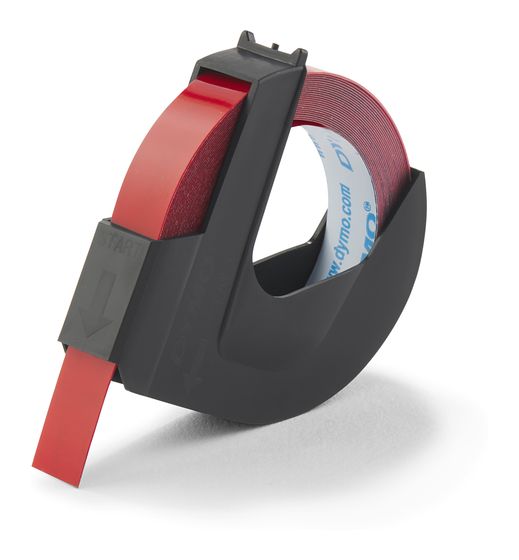 Dymo DYMO Original Prägeband | 3D weiß auf rot | 9 mm x 3 m | selbstklebendes Kunststoff Etikettenband | für Junior & Omega Beschriftungsgerät | 1 Stück f&uuml;r 4,19 Euro