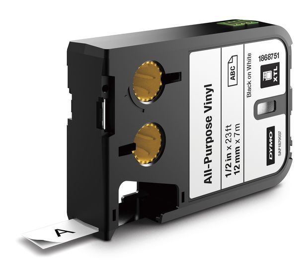 Dymo DYMO XTL Allzweck-Vinyletikett | 12 mm x 7 m | Schwarz auf Weiß f&uuml;r 35,99 Euro