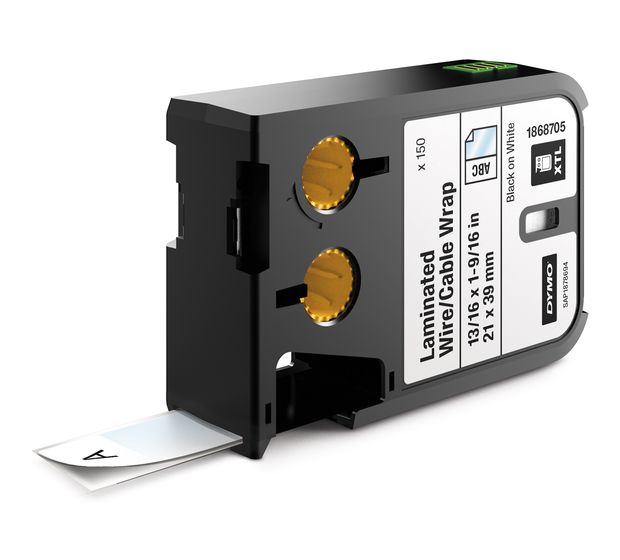 Dymo DYMO XTL Laminiertes Kabeletikett | Vinyl | selbstlaminierend 21 x 39 mm | 150 Etiketten | schwarz auf weiß f&uuml;r 21,99 Euro