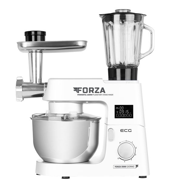 ECG Forza 5500 1500 W Küchenmaschine 6,5 l  (Edelstahl, Weiß) f&uuml;r 227,99 Euro