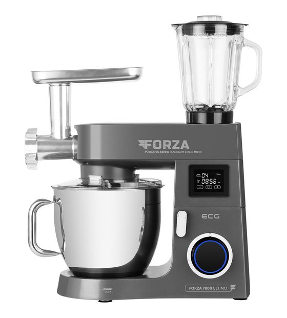 ECG Forza 7800 1800 W Küchenmaschine 8 l  (Schwarz, Edelstahl) f&uuml;r 333,00 Euro