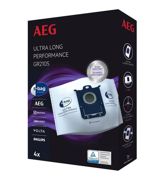 AEG GR210S s-bag Staubsaugerbeutel 3 Stück  (Weiß) f&uuml;r 12,49 Euro