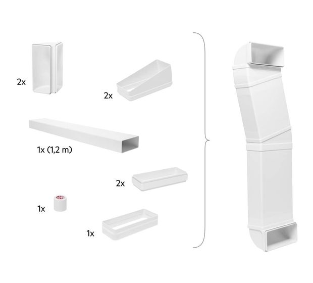 AEG M2CKCF01C Umluft-Installations-Kit bestehend aus 2 Rohrbogen f&uuml;r 182,99 Euro
