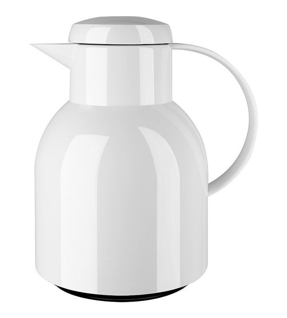 EMSA 504229 SAMBA Quick Press Isolierkanne 1l Glas-Isolierkolben  (Weiß) f&uuml;r 14,99 Euro