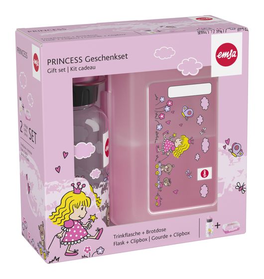 EMSA 518137 Kids Tritan Set Trinkflasche und Brotdose Princess  (Pink) f&uuml;r 9,99 Euro