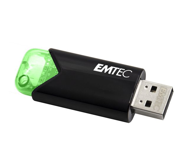 Emtec B110 Click Easy USB Typ-A Stick 64 GB  (Schwarz, Grün) f&uuml;r 10,99 Euro