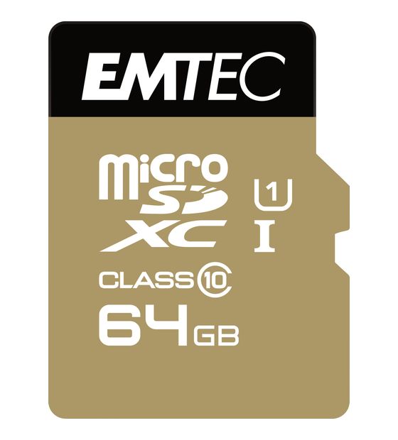 Emtec ECMSDM64GXC10GP MicroSDXC Speicherkarte 64 GB Klasse 10 f&uuml;r 14,99 Euro