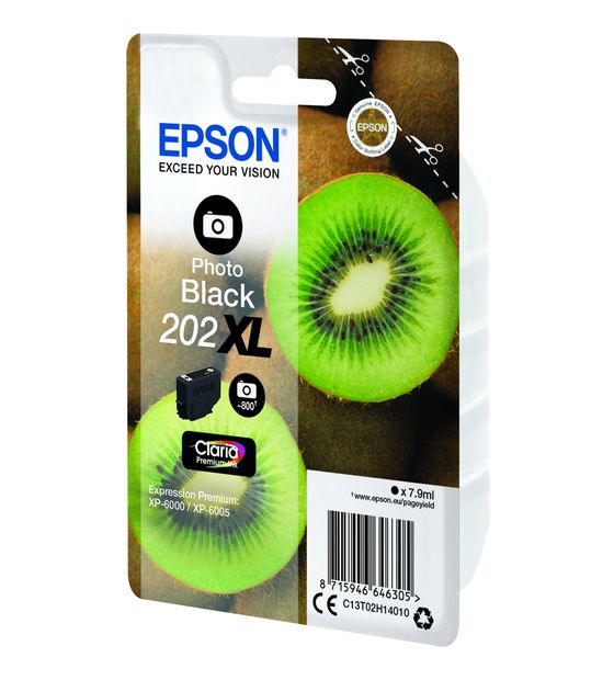 Epson 202XL C13T02H14010 originale Druckerpatronen Foto schwarz 7,9 ml 800 Seiten f&uuml;r 27,49 Euro