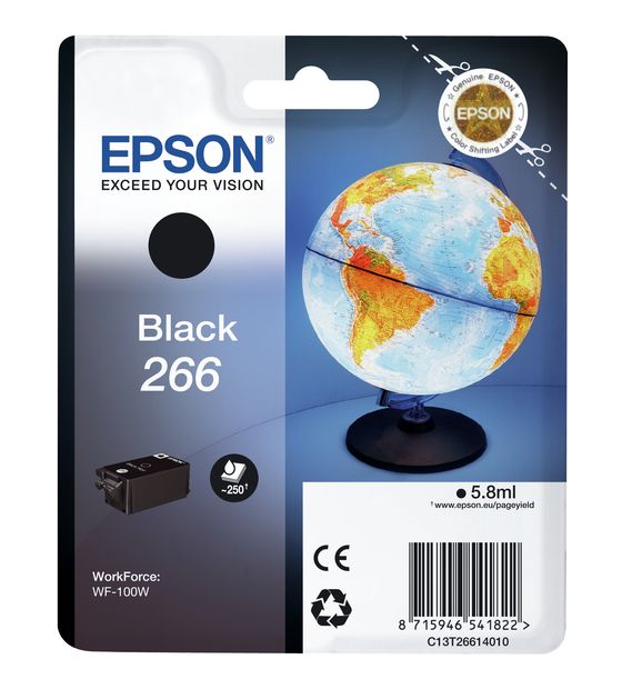 Epson 266 C13T26614010 originale Druckerpatronen Schwarz 5,8 ml 250 Seiten f&uuml;r 26,49 Euro
