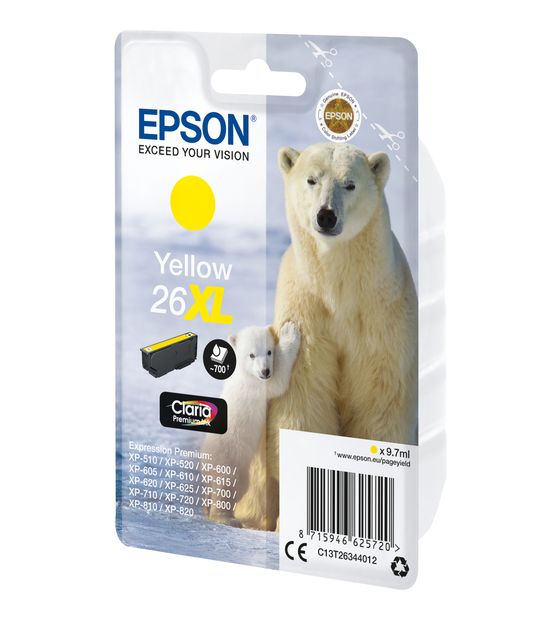 Epson 26XL C13T26344012 originale Druckerpatronen Gelb 9,7 ml f&uuml;r 27,49 Euro