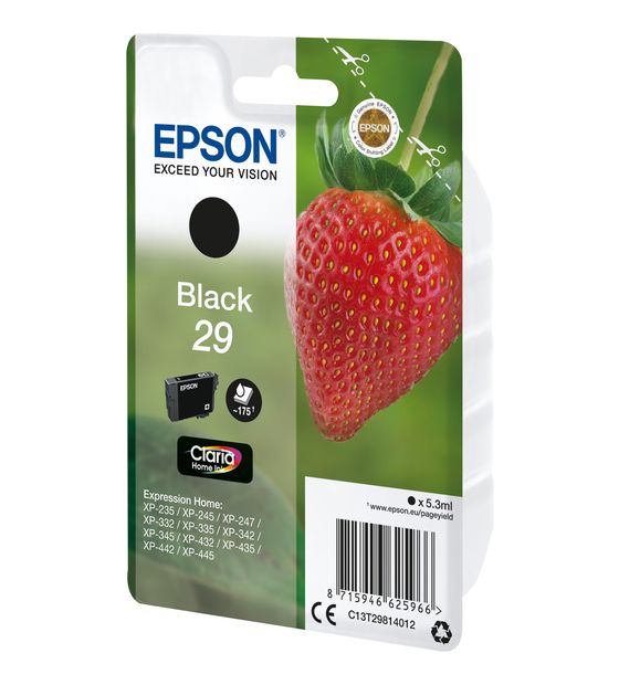 Epson 29 C13T29814012 originale Druckerpatronen Schwarz 5,3 ml 175 Seiten f&uuml;r 19,49 Euro