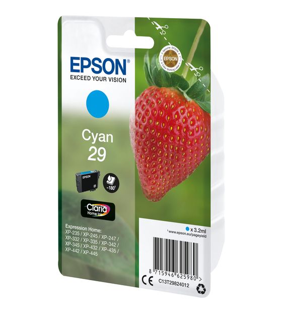 Epson 29 C13T29824012 originale Druckerpatronen Cyan 3,2 ml f&uuml;r 12,49 Euro