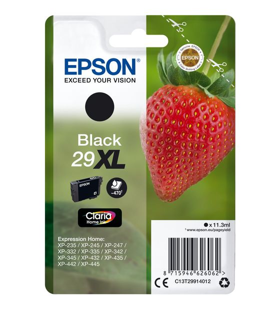 Epson 29XL C13T29914012 originale Druckerpatronen Schwarz 11,3 ml 470 Seiten f&uuml;r 30,99 Euro