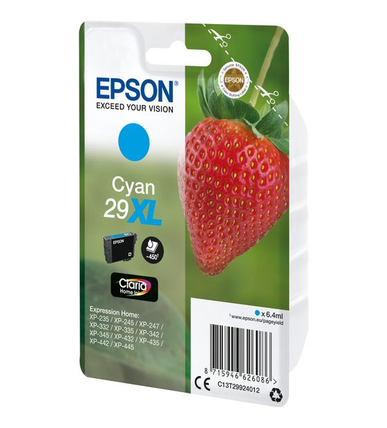 Epson 29XL C13T29924012 originale Druckerpatronen Cyan 6,4 ml f&uuml;r 23,99 Euro