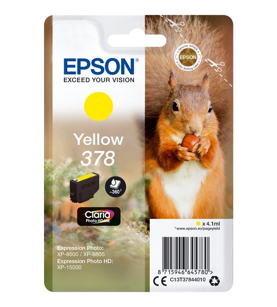 Epson 378 C13T37844010 originale Druckerpatronen Gelb 4,1 ml f&uuml;r 11,50 Euro