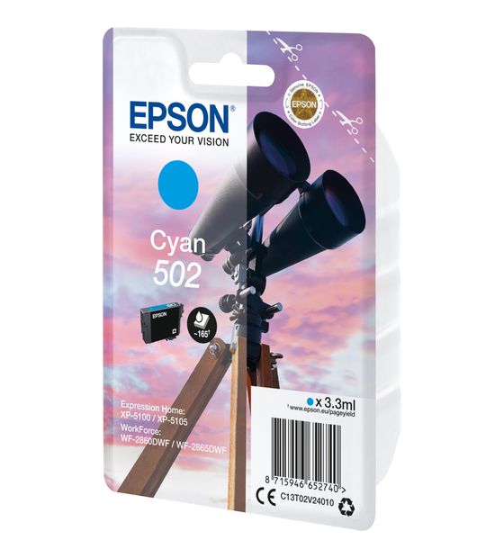 Epson 502 C13T02V24010 originale Druckerpatronen Cyan 3,3 ml f&uuml;r 10,49 Euro