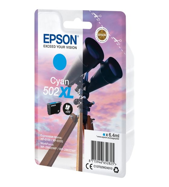 Epson 502XL C13T02W24010 originale Druckerpatronen Cyan 6,4 ml f&uuml;r 22,99 Euro
