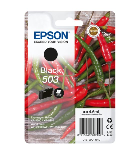 Epson 503 C13T09Q14010 originale Druckerpatronen Schwarz 4,6 ml 210 Seiten f&uuml;r 22,99 Euro