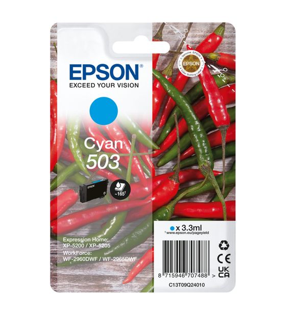 Epson 503 C13T09Q24010 originale Druckerpatronen Blau 3,3 ml f&uuml;r 9,37 Euro
