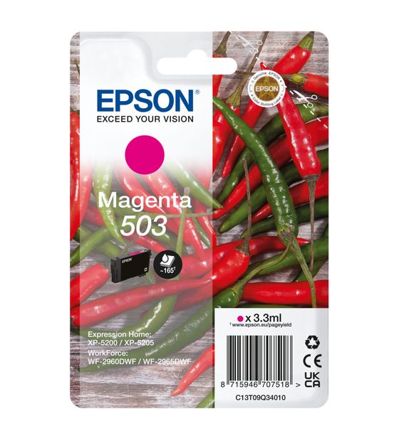 Epson 503 C13T09Q34010 originale Druckerpatronen Magenta 3,3 ml f&uuml;r 9,37 Euro