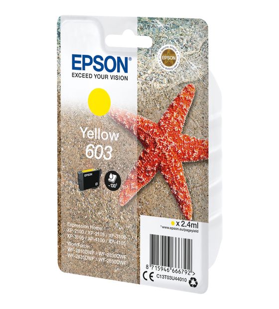 Epson 603 IC13T03U44010 originale Druckerpatronen Gelb 2,4 ml f&uuml;r 10,49 Euro