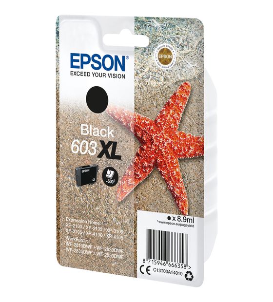 Epson 603XL C13T03A14010 originale Druckerpatronen Schwarz 8,9 ml f&uuml;r 37,49 Euro
