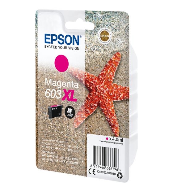 Epson 603XL C13T03A34010 originale Druckerpatronen Magenta 4 ml f&uuml;r 20,99 Euro