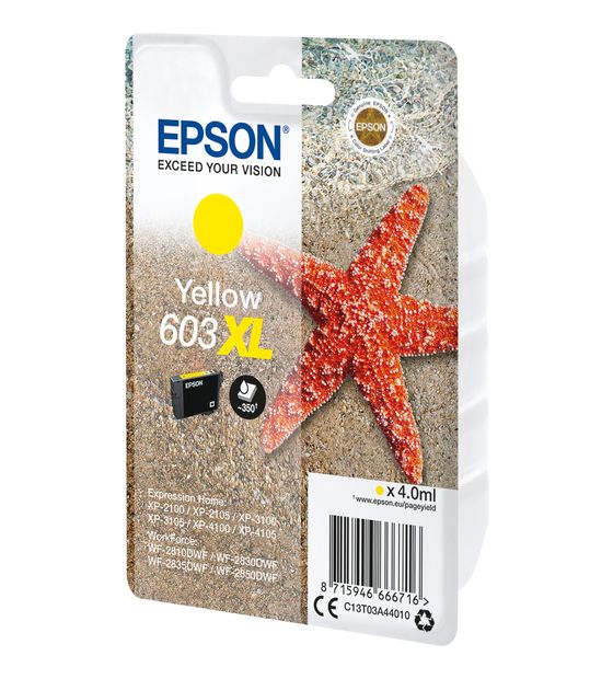 Epson 603XL C13T03A44010 originale Druckerpatronen Gelb 4 ml f&uuml;r 20,99 Euro