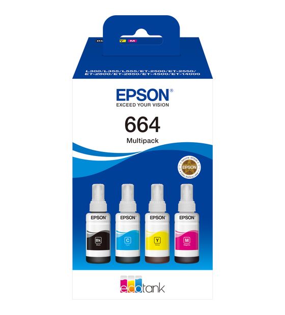 Epson 664 C13T664640 originale Druckerpatronen Schwarz, Cyan, Magenta, Gelb 70 ml f&uuml;r 39,99 Euro