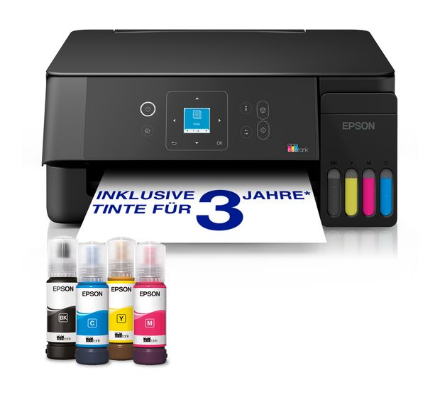 Epson EcoTank ET-2921 All in One A4 Tintenstrahl Drucker 5760 x 1440 DPI f&uuml;r 204,99 Euro